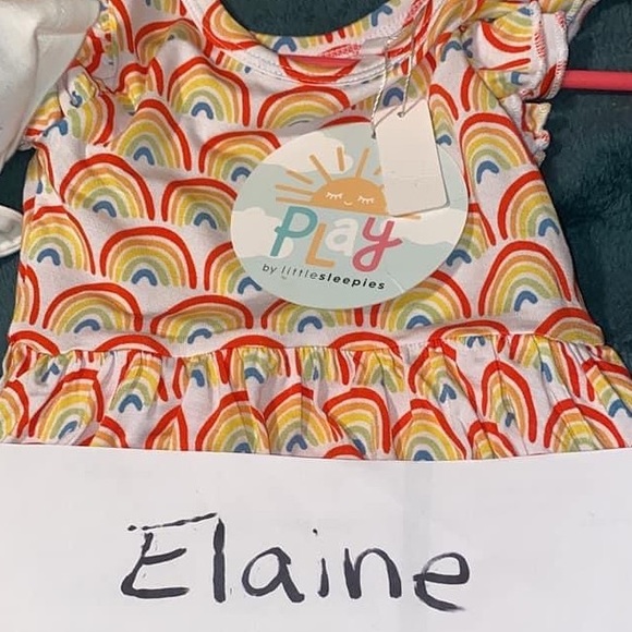 Primary Rainbows Flutter Twirl Dress little sleepies - Picture 3 of 3